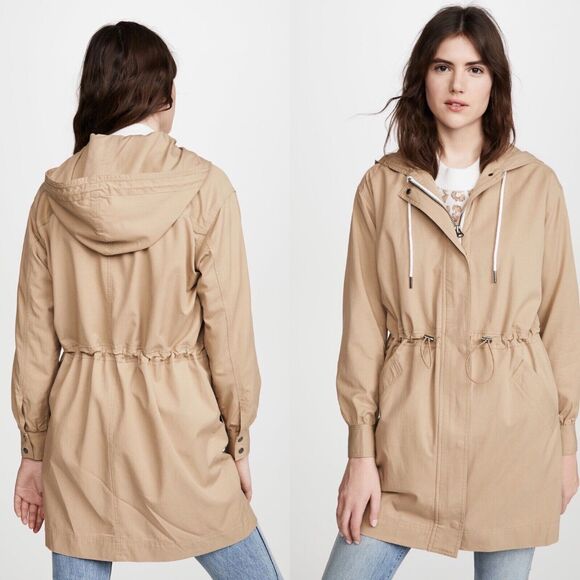 Brochu Walker Jackets & Blazers - Brochu Walker Size S Prato Drawcord Anorak Coat Khaki Brown Hooded Zip